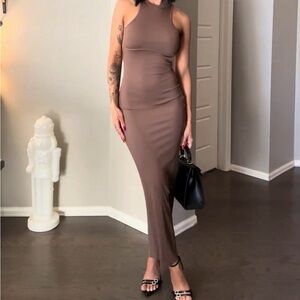 Amazon Brown Sleeveless Maxi Dress small